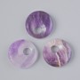 Donut Pendant (bagel) Natural Amethyst Stone, diameter 18x5mm±, hole diameter 5mm±