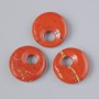 Donut Pendant (bagel) Red Jasper Natural Stone, diameter 18×5mm±, hole diameter 5mm±