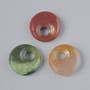 Donut pendant (bagel) Green Jasper natural stone, diameter 18x5mm±, hole diameter 5mm±