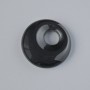 Donut Pendant (bagel) Black Agate Natural Stone, 18x5mm±, hole diameter 5mm±