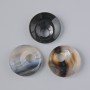 Donut Pendant (Bagel) Black Agate Natural Stone, 18×5mm± hole 5mm±