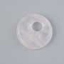 Donut Pendant Pink Quartz natural stone, 18×5mm±, hole 5mm±