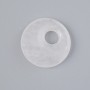 Donut Pendant (Bagel) Natural Mountain Crystal Stone, diameter 18×5mm±, hole diameter 5mm±