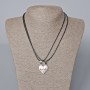 Matching "Heart" Magnetic Pendants, Red and White Enamel 24x22mm +/-, 45-50cm+ Chain