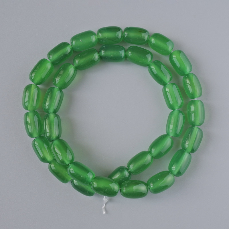 Chrysoprase Natural Stone Cylinder Beads, 8x12mm+/- Diameter, 40cm+/- Strand
