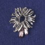 Accent Brooch-Pendant, Pink Crystals, Silver-Tone Metal 42x37mm+