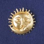 Sun and Moon Brooch, Yellow Matte Enamel, Gold-Tone Metal 46x46mm+