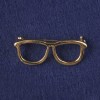 Glasses Brooch, Gold-Tone Metal 16x40mm+