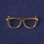 Glasses Brooch, Gold-Tone Metal 16x40mm+