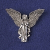 Angel Brooch-Pendant, Silver-Tone Metal 43x50mm+