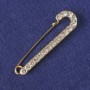 Brooch Pin White Crystals, Gold-Tone Metal 72x20mm+