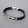 Men's Bracelet with Metal Inserts, Length 21cm, Thickness 10mm+/-, Insert Thickness 11.5mm+/-, Rubber