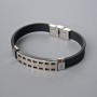 Men's Bracelet with Metal Inserts, Length 21cm, Thickness 10mm +/-, Insert Thickness 11.5mm +/-, Rubber