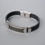 Men's Bracelet with Metal Inserts, Length 21cm, Thickness 10mm+/-, Insert Thickness 11.5mm+/-, Rubber
