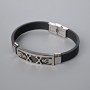Men's Bracelet with Metal Inserts, Length 21cm, Thickness 10mm+/-, Insert Thickness 11.5mm+/-, Rubber