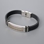 Men's Bracelet with Metal Inserts, Length 21cm, Thickness 10mm+/-, Insert Thickness 11.5mm+/-, Rubber