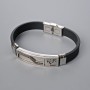 Men's Bracelet with Metal Inserts, Length 21cm, Thickness 10mm+/-, Insert Thickness 11.5mm+/-, Rubber