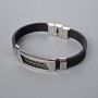 Men's Bracelet with Metal Inserts, Length 21cm, Thickness 10mm+/-, Insert Thickness 11.5mm+/-, Rubber