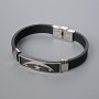 Men's Bracelet with Metal Inserts, Length 21cm, Thickness 10mm+/-, Insert Thickness 11mm+/-, Rubber