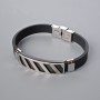 Men's Bracelet with Metal Inserts, Length 21cm+-, Thickness 10mm+-, Insert Thickness 11.5mm+-, Rubber