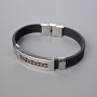 Men's Bracelet with Metal Inserts, Length 21cm+-, Thickness 10mm+-, Insert Thickness 11.5mm+-, Rubber