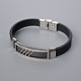 Men's Bracelet with Metal Inserts, Length 21cm+-, Thickness 10mm+-, Insert Thickness 11mm+-, Rubber