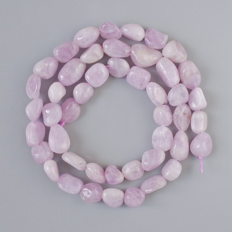 Kunzite Beads, Natural Stone, Tumbled, Diameter 6x9mm+/-, Length 40cm+/- on a Strand