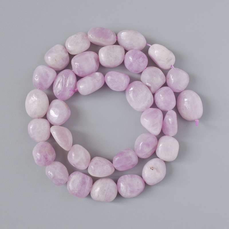 Kunzite Beads, Natural Stone, Tumbled, Diameter 10x12mm+/-, Length 40cm+/- on a Strand