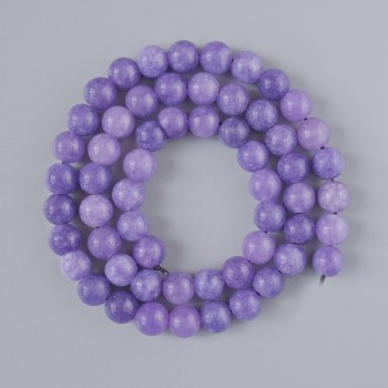 Lepidolite Beads (Pressed), Smooth Round, Diameter 6.5mm+/-, Length 38cm+/- on a Strand