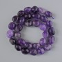 Amethyst Beads, Natural Stone, Tumbled, Diameter 12x14mm+/-, Length 38cm+/- on a Strand