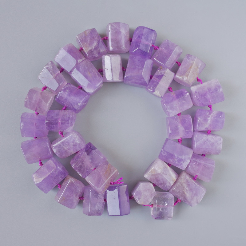 Amethyst Beads, Natural Stone, Tumbled, Diameter 13x10mm+/-, Length 42cm+/- on a Strand