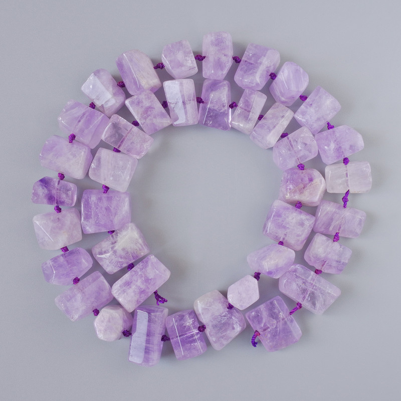 Amethyst Beads, Natural Stone, Tumbled, Diameter 12x8mm+/-, Length 41cm+/- on a Strand