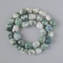 Moss Agate Beads, natural stone nuggets, diameter 10x12mm+/-, length 39cm+/- on a thread
