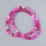 Raspberry Matte Agate Beads, natural stone, smooth round, diameter 6mm+/-, length 38cm+/- on fishing line