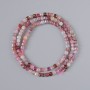 Tourmaline Beads, natural stone, faceted cube, diameter 3mm+/-, length 38cm+/- on a thread