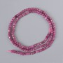 Ruby Beads, natural stone, faceted cube, diameter 3mm+/-, length 39cm+/- on a thread