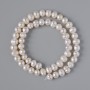 Textured River Pearl Beads, diameter 7.5x6mm+/-, length 35cm+/- on a thread