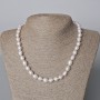 Oval River Pearl Necklace, diameter 7.5x9.5mm+/-, length 45-46cm+
