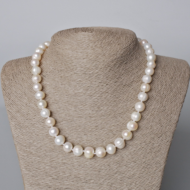 Textured River Pearl Necklace, diameter 11x9mm+/-, length 45-46cm+