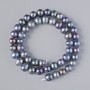 River Pearl Beads, Graphite with Iridescence (Peacock Black), Diameter 9x8mm+-, Length 37cm+- on a Strand
