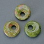 Donut Pendant (Bagel) Turquoise Geothop Jasper Natural Stone, 18×5mm±, hole diameter 5mm±
