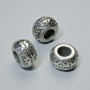 Bead spacer finding, diameter 12x7.5mm+/-, hole diameter 5.5mm, silver-coloured metal, 1pc