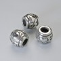 Findings Bead-Insert, diameter 9.5x11mm+/-, hole diameter 4.9mm, silver-coloured metal, 1pc
