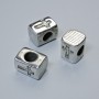 Findings Bead-Insert "Cross", diameter 11x8.5mm+/-, hole diameter 4.8mm, silver-coloured metal, 1pc
