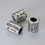 Scandinavian Rune Bead Finding, diameter 13x10mm+/-, hole diameter 6mm, silver-coloured metal, 1 pc