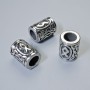 Bead Scandinavian Rune, diameter 13x10mm+-, hole diameter 6mm, silver-tone metal, 1 pc