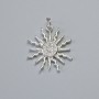 Pendant "Sun" with White Rhinestones, silver-tone metal, diameter 21x20mm+