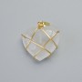 Pendant "Heart" Rock Crystal in Gold-Tone Wire Wrap, diameter 20x20mm+-, length 30mm+
