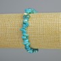 Blue Dyed Mother-of-Pearl Bracelet chips, diameter 7x2mm+-, length 18cm+- (stretch)
