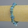 Bracelet, Tinted Mother-of-Pearl Blue Chips, diameter 10x2mm+/-, length 18cm+/- (stretch)
